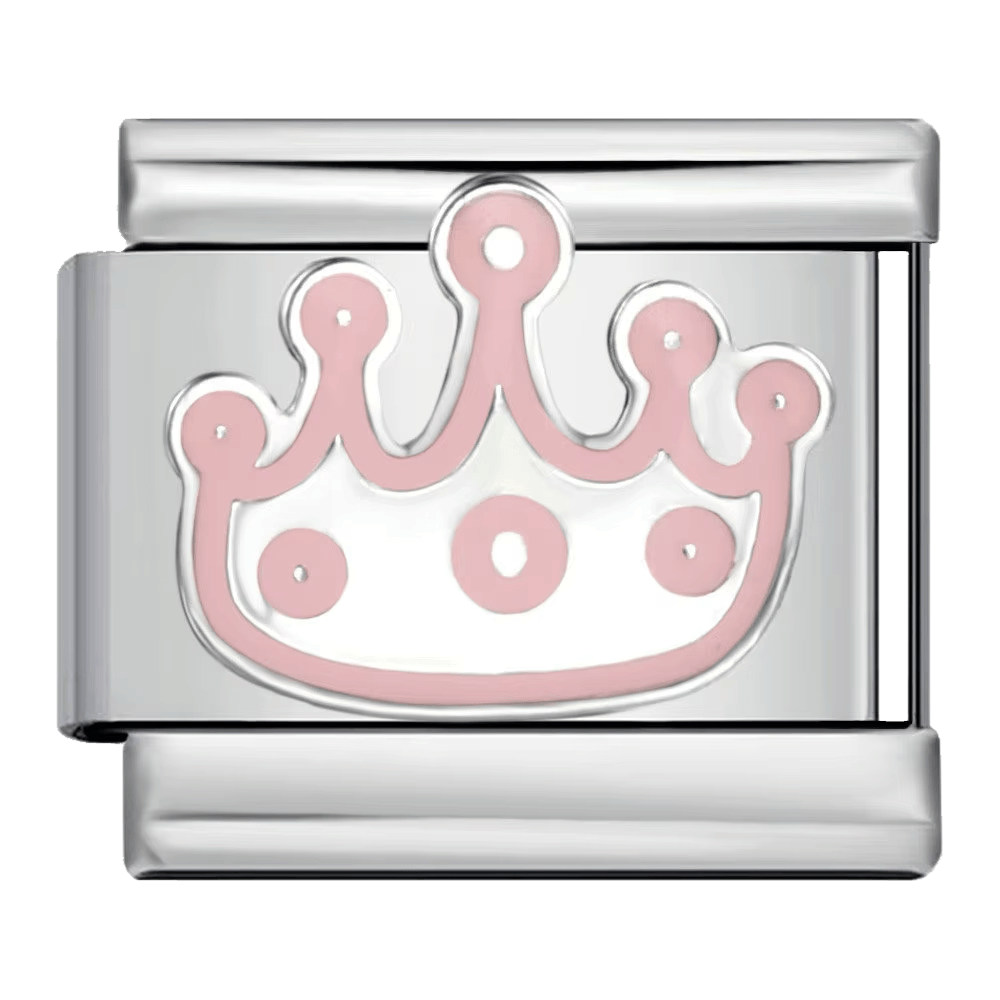 Italian charms różowa korona do bransoletki Nicolze Charms