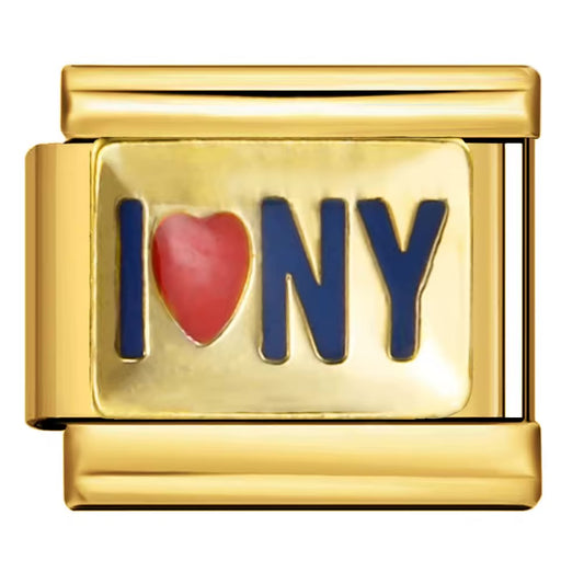 I Love NY przedstawia charms z napisem I Love NY do personalizacji bransoletki