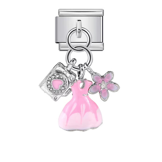 Italian charms Sukienka kwiatek aparat Nicolze Charms