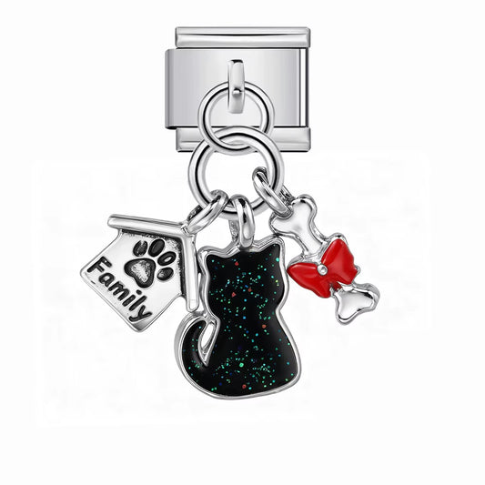 Italian charms Czarny kot Nicolze Charms